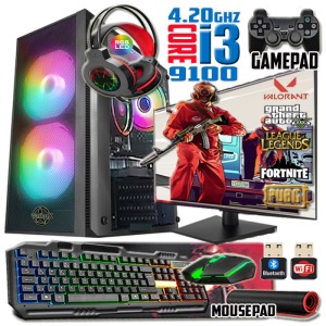 Dook I3 9100 Turbo:4.20ghz 8gb Ram 256gb Ssd 250gb Hdd R7 240 4gb E.kartı 21.5 Monitör Gaming Set