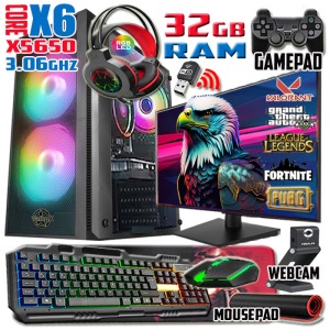 Eagle Xeon X5650 32gb Ram 256gb Ssd 250gb Hdd R7 240-4gb E.kartı 20 Monitör Gaming Bilgisayar