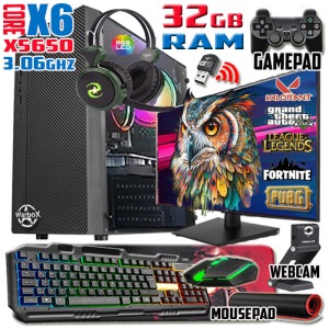 Owl Xeon X5650 32gb Ram 256gb Ssd 250gb Hdd R7 240-4gb E.kartı 20 Monitör Gaming Bilgisayar