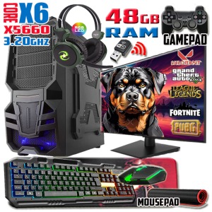 Rottweiler Xeon X5660 3.20ghz 48gb Ram 512gb Ssd Rx 550-4gb E.kartı 24 Monitör Gaming Bilgisayar