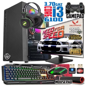 Star I3 6100 Turbo:3.70ghz 8gb Ram 256gb Ssd 250gb Hdd R7 240 4gb E.kartı 18.5 Monitör Gaming Set