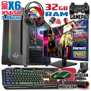 Gopo Eko Xeon X5650 32gb Ram 256gbssd 250gbhdd R7 240-4gb E.kartı 20 Full Hd Monitör
